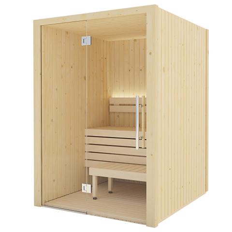 SaunaLife Model X2 XPERIENCE Series Indoor Sauna DIY Kit w/LED Light System, 1-2-Person, Spruce, 60" x 60" x 80"