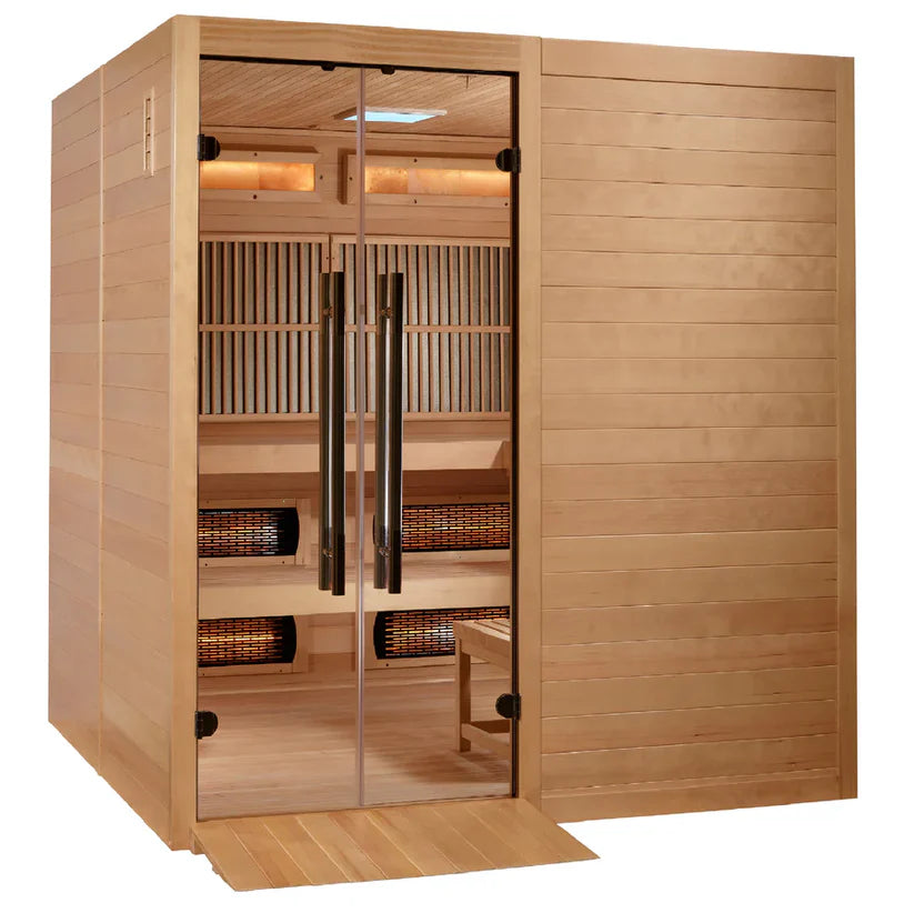 Golden Designs 2025 Toledo GDI-8360-01 6 Per Hybrid Sauna (Indoor).WIFI Full Spectrum and Harvia Stove