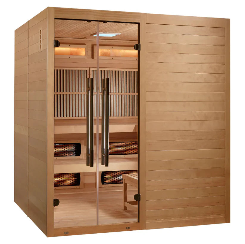 Golden Designs 2025 Toledo GDI-8360-01 6 Per Hybrid Sauna (Indoor).WIFI Full Spectrum and Harvia Stove
