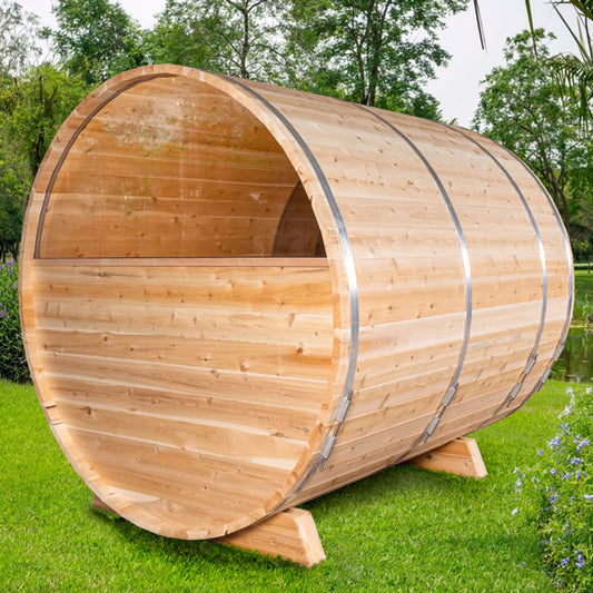 Dundalk LeisureCraft Canadian Timber Collection Tranquility 4-5 Person Barrel Sauna - CTC2345MPW