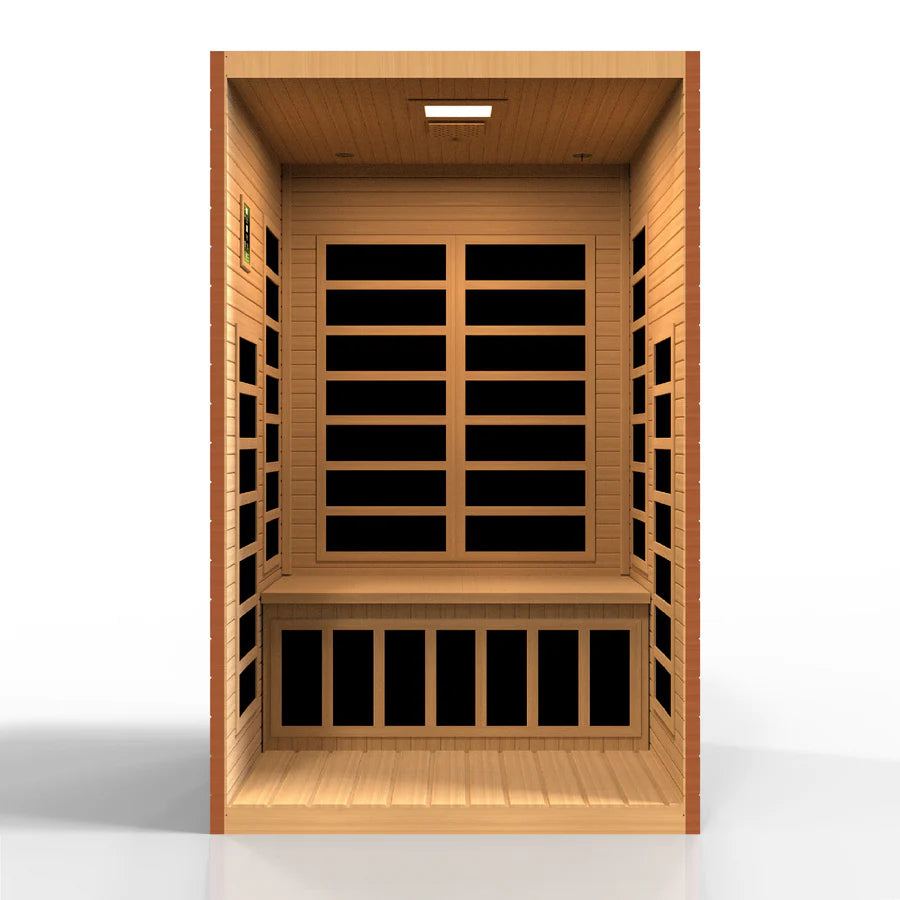 Dynamic saunas Santiago 2 Person Ultra Low EMF FAR Infrared Sauna DYN-6209-02 Elite