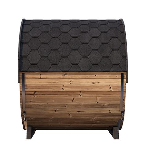 SaunaLife Model EE8G Sauna Barrel Ergo Elegance Series Sauna Barrel 79"L x 91"D Glass Front, 6-Person