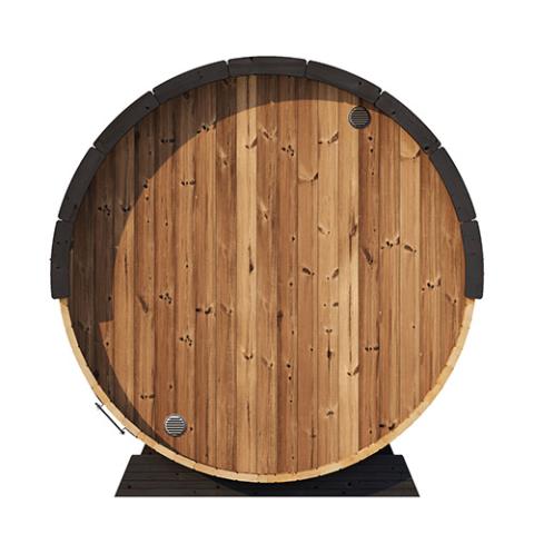 SaunaLife Model EE8G Sauna Barrel Ergo Elegance Series Sauna Barrel 79"L x 91"D Glass Front, 6-Person
