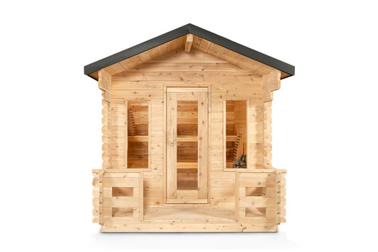Dundalk LeisureCraft CT Collection 3-6 Person Georgian Cabin Sauna with Porch - CTC88PW