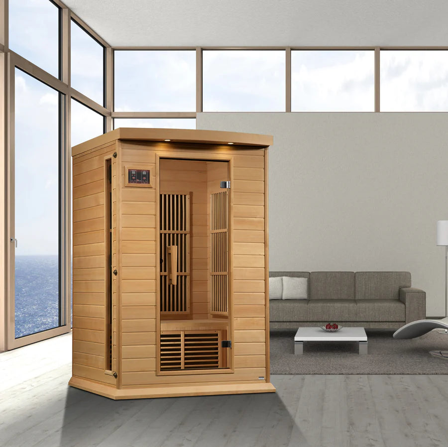Maxxus MX-K206-01-ZF HEM 2 Person Near Zero EMF FAR Infrared Sauna - Canadian Hemlock