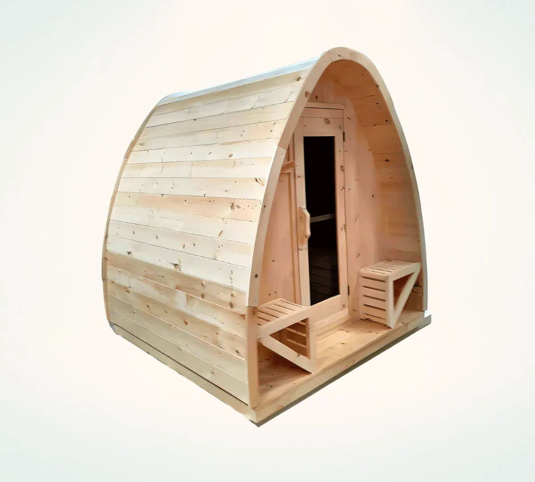 True North Tiny Pod Outdoor Sauna - Red Cedar, White Cedar, Pine Wood