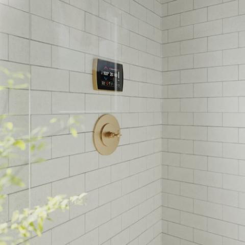 Thermasol STCM Steam Shower Control, 5" Touchscreen, Contemporary Flushmount