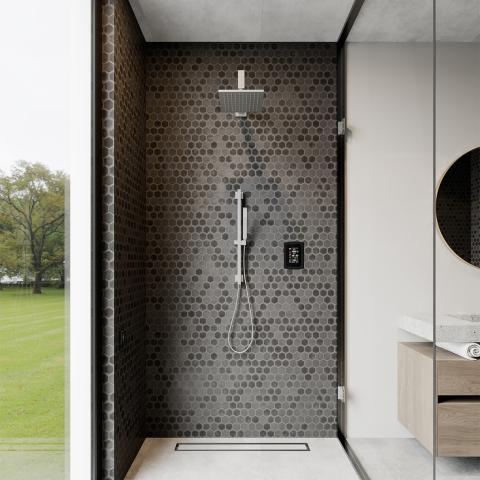 ThermaSol STC SignaTouch 5" Smart Touchscreen Steam Shower Control, Modern Recessed