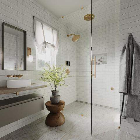 ThermaSol STC SignaTouch 5" Smart Touchscreen Steam Shower Control, Modern Recessed