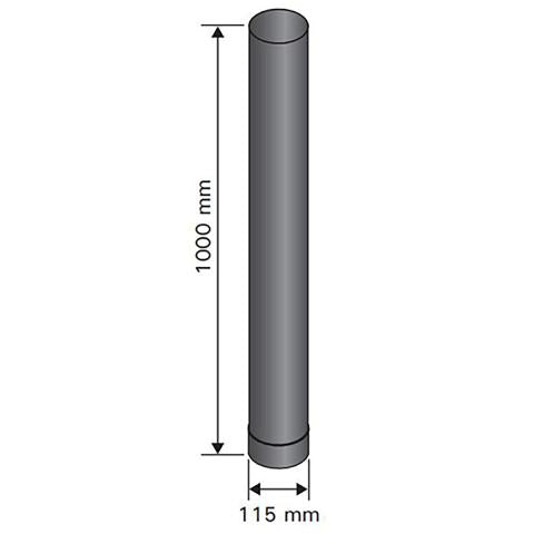 Harvia Smoke Pipe WZ Smoke Pipe, Sauna Wood Stove, 1m, 115mm