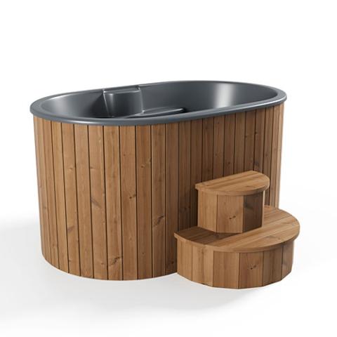 SaunaLife Model S2N 2-Person Cold/Hot Immersion Tub, Natural