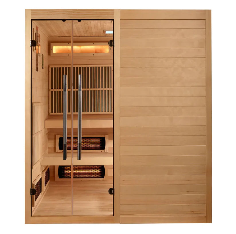 Golden Designs 2025 Toledo GDI-8360-01 6 Per Hybrid Sauna (Indoor).WIFI Full Spectrum and Harvia Stove