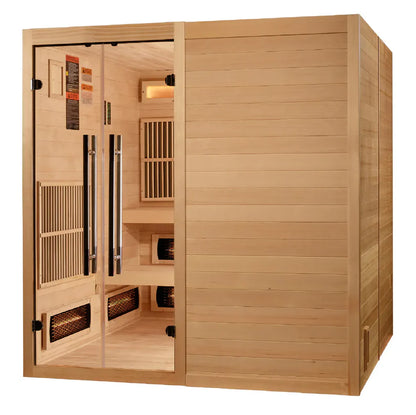 Golden Designs 2025 Toledo GDI-8360-01 6 Per Hybrid Sauna (Indoor).WIFI Full Spectrum and Harvia Stove