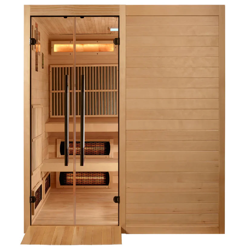 Golden Designs 2025 Toledo GDI-8360-01 6 Per Hybrid Sauna (Indoor).WIFI Full Spectrum and Harvia Stove
