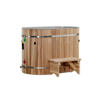 DCT Oval Barrel Tub Cold Plunge (50-P) Pacific Cedar - 3/4 IN-OUT without Motor
