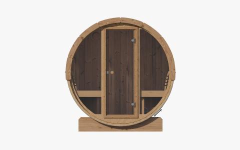 SaunaLife Model E8G Sauna Barrel Glass Front ERGO Series Sauna Barrel 87"D x 81"H, 6-Person, Glass Front