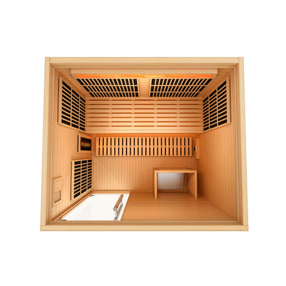 Golden Designs 2025 Soria GDI-8330-01 3 Per Hybrid Sauna (Indoor). Full Spectrum and Harvia Traditional Stove
