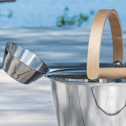 Rento Harri Koskinen Sauna Ladle, Stainless Steel w/ Birch Wood Handle