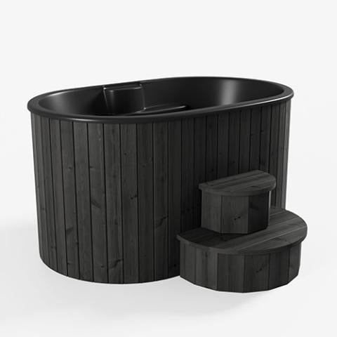 SaunaLife Model S2B 2-Person Cold/Hot Immersion Tub, Black