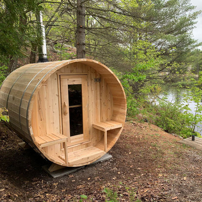 Dundalk Leisurecraft Canadian Timber Collection by Serenity 3-4 Person Barrel Sauna - CTC2245W