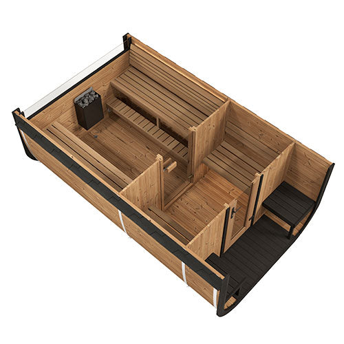 SaunaLife Model CL12GCP Cube-Series Outdoor Home Sauna Suite Kit, Up to 8 Persons