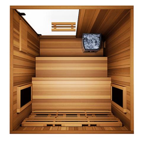 Finnmark FD-4 Trinity Infrared & Steam Sauna Combo 2-Person Home Sauna with Infrared & Traditional Heater