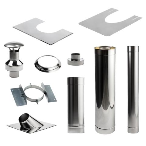 HUUM Thru-Ceiling Chimney Kit Sauna Wood Stove Chimney Set, Thru-Ceiling