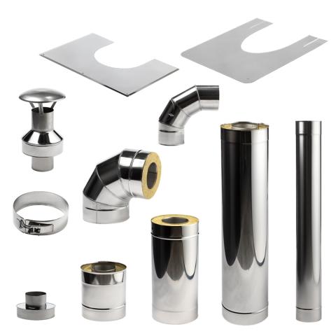 HUUM Thru-Wall Chimney Kit Sauna Wood Stove Chimney Set, Thru-Wall