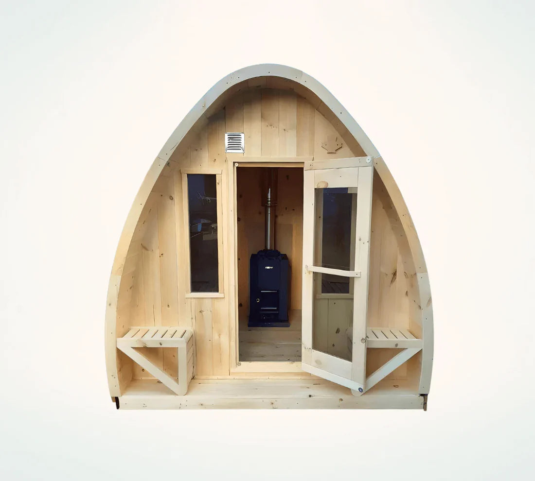 True North Large Pod Outdoor Sauna - Red Cedar, White Cedar, Pine Wood