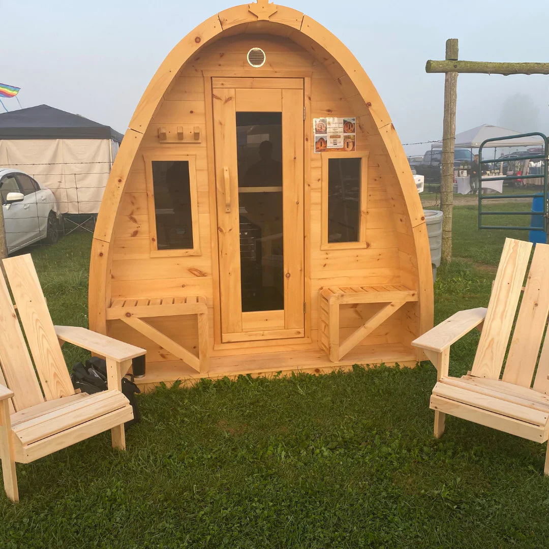 True North Large Pod Outdoor Sauna - Red Cedar, White Cedar, Pine Wood