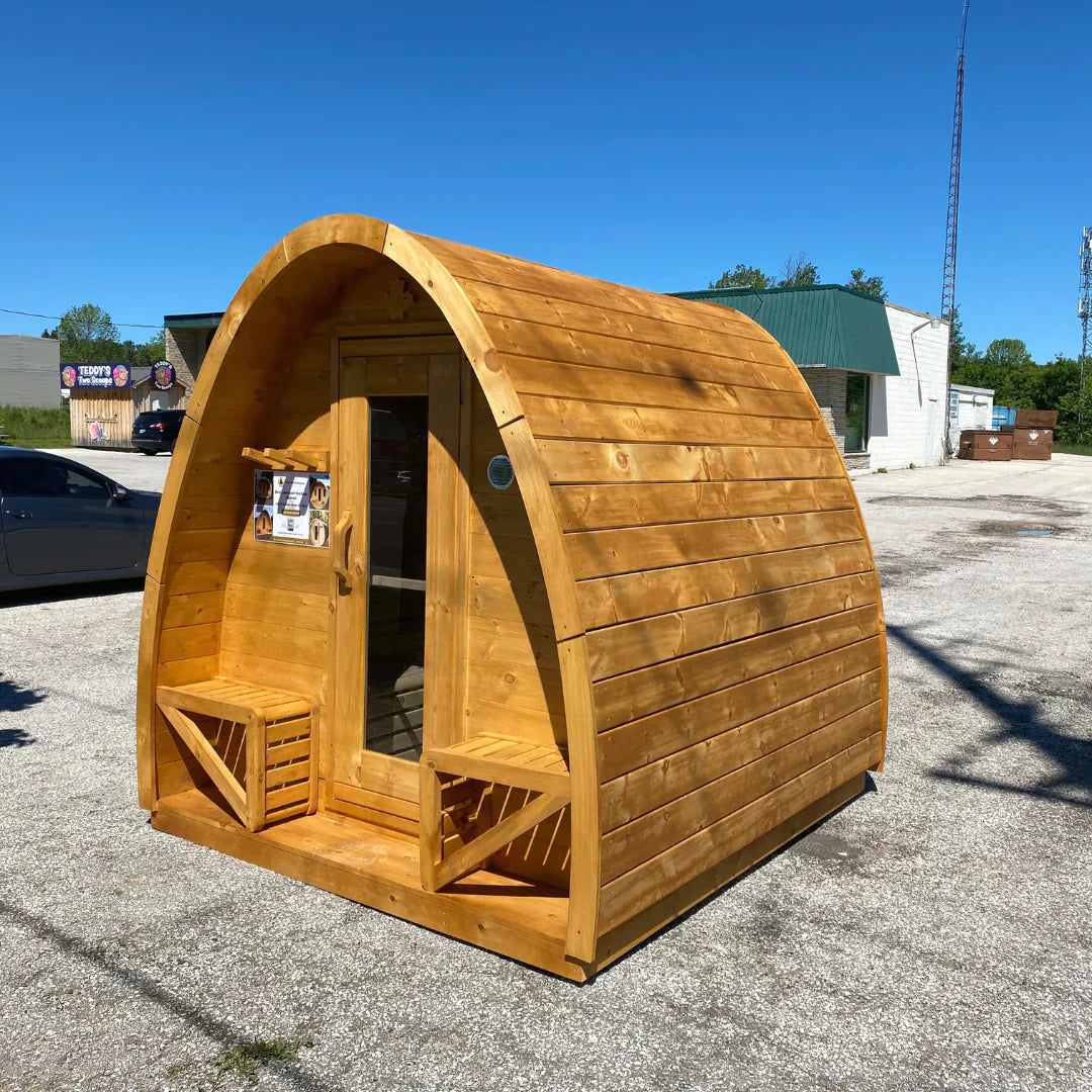 True North Large Pod Outdoor Sauna - Red Cedar, White Cedar, Pine Wood