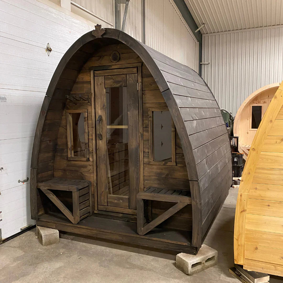 True North Large Pod Outdoor Sauna - Red Cedar, White Cedar, Pine Wood