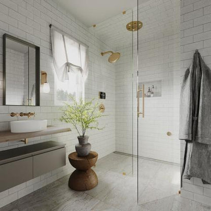 ThermaSol STC SignaTouch 5" Smart Touchscreen Steam Shower Control, Modern Recessed