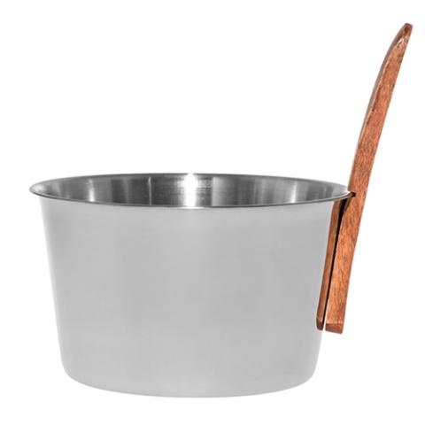 Rento Straight Handle Sauna Bucket Steel, Straight wooden handle, 4L