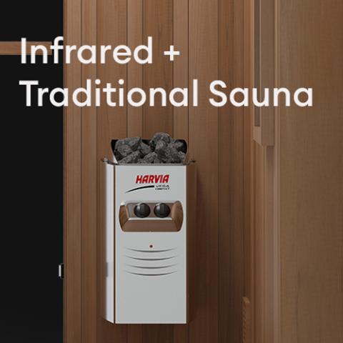 Finnmark FD-4 Trinity Infrared & Steam Sauna Combo 2-Person Home Sauna with Infrared & Traditional Heater