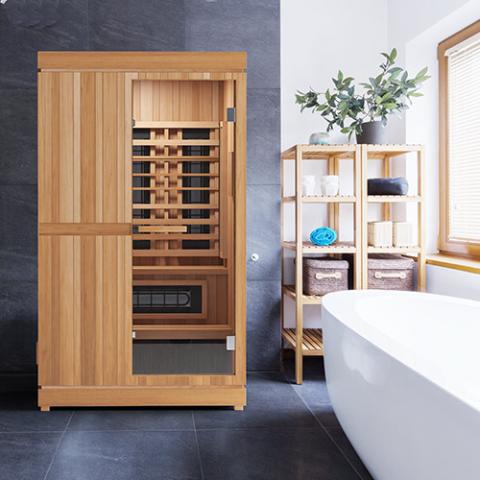 Finnmark FD-4 Trinity Infrared & Steam Sauna Combo 2-Person Home Sauna with Infrared & Traditional Heater